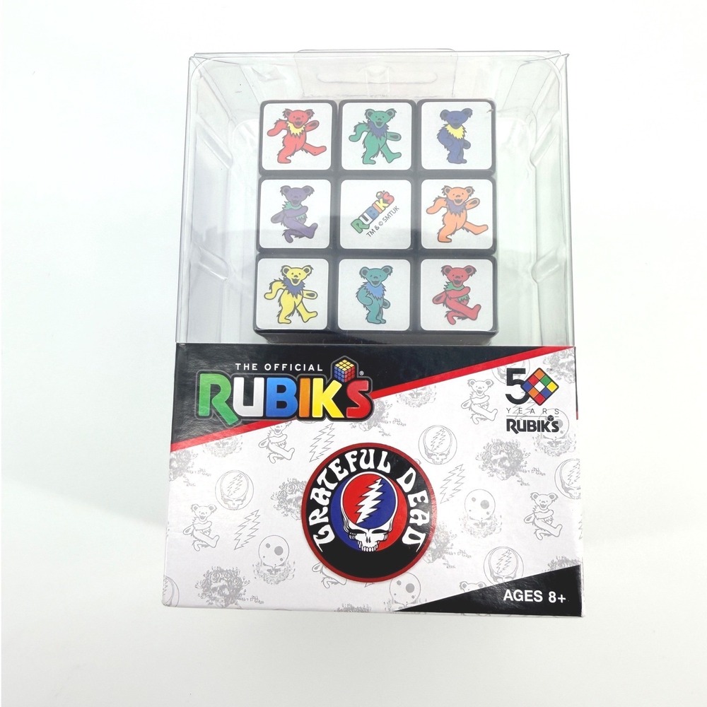 Rubiks Grateful Dead Puzzle Cube Multi Dancing Bears Steal Your Face NEW